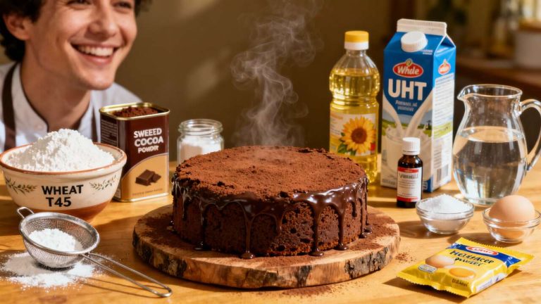 Recette facile de gâteau au chocolat en poudre