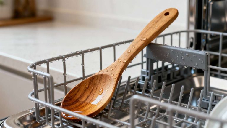 Cuillère en bois dans le lave-vaisselle : une habitude insolite mais redoutablement efficace