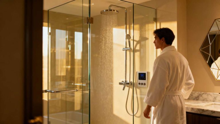 L&rsquo;astuce de génie des hôtels pour une paroi de douche transparente et sans calcaire pendant des semaines
