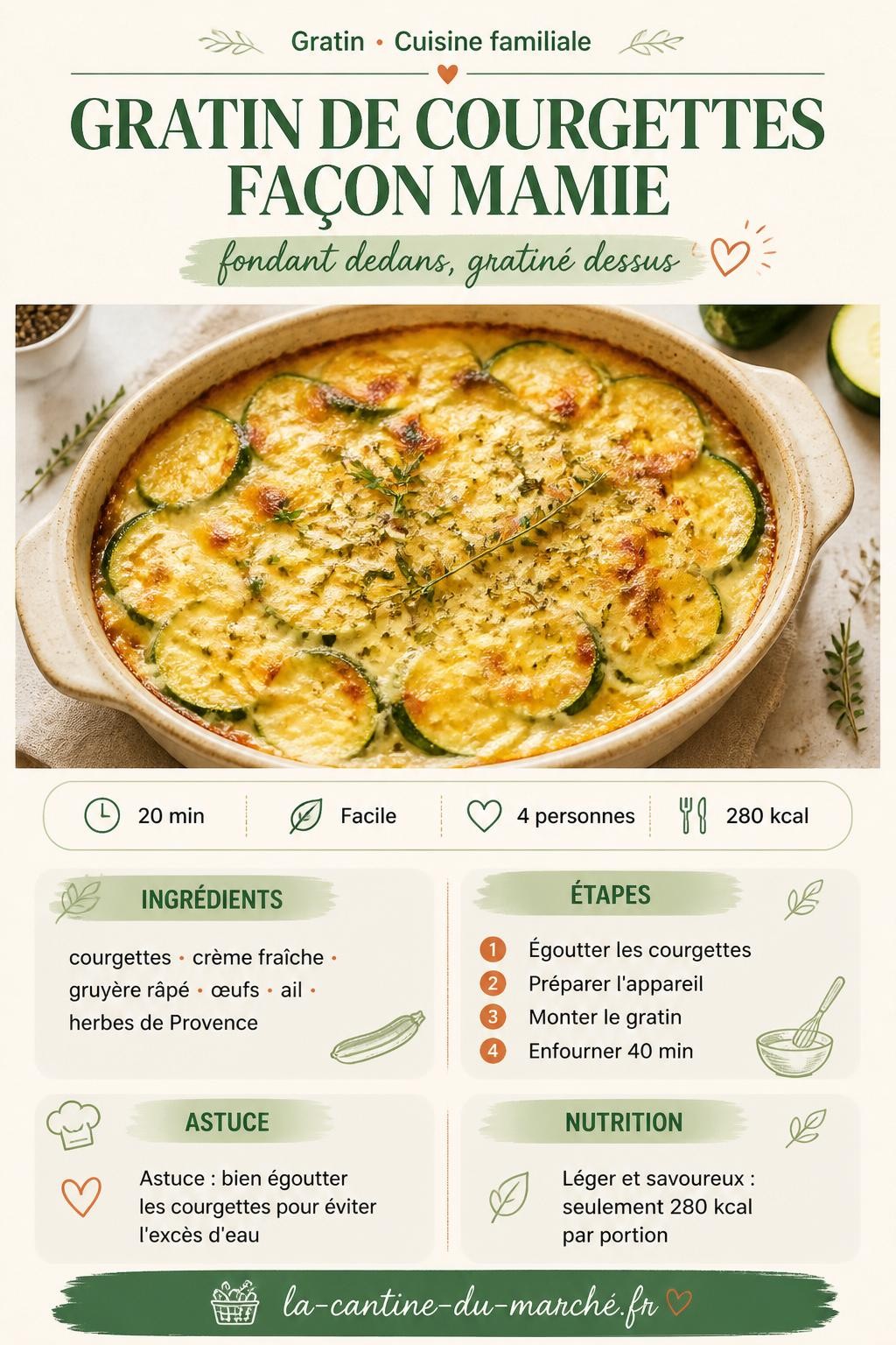 Gratin de courgettes façon mamie — recette fondante à épingler sur Pinterest