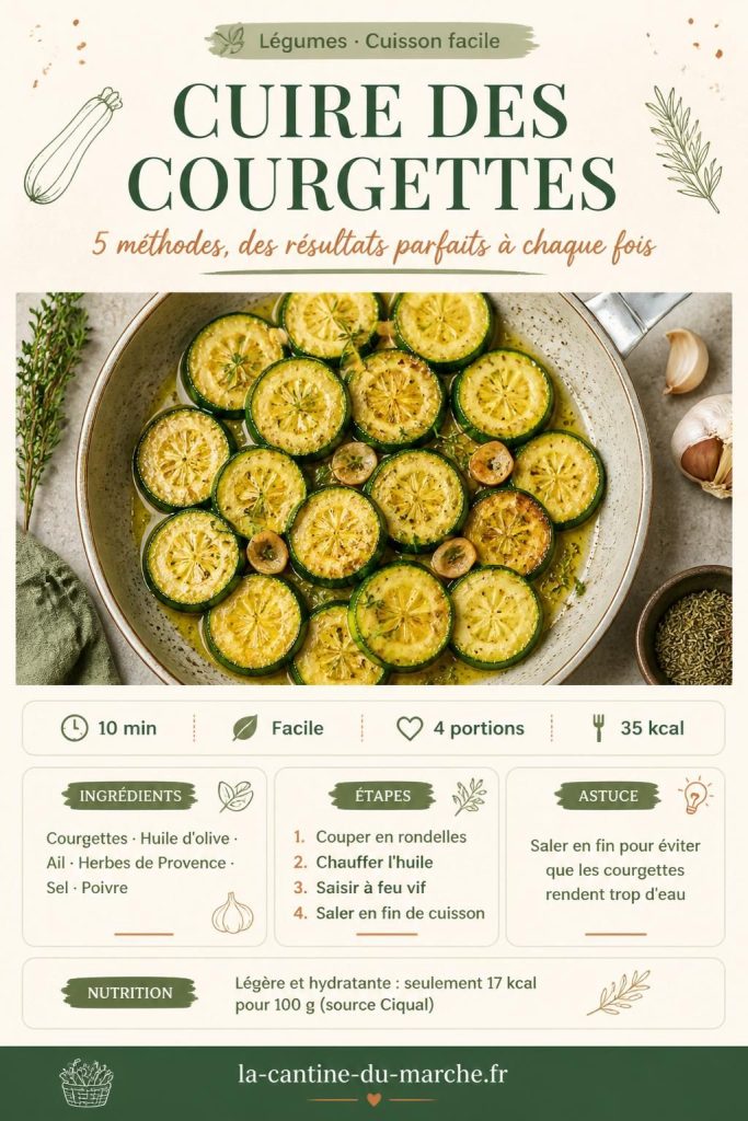 Comment faire cuire des courgettes : rondelles dorées à la poêle avec huile d'olive et herbes de Provence