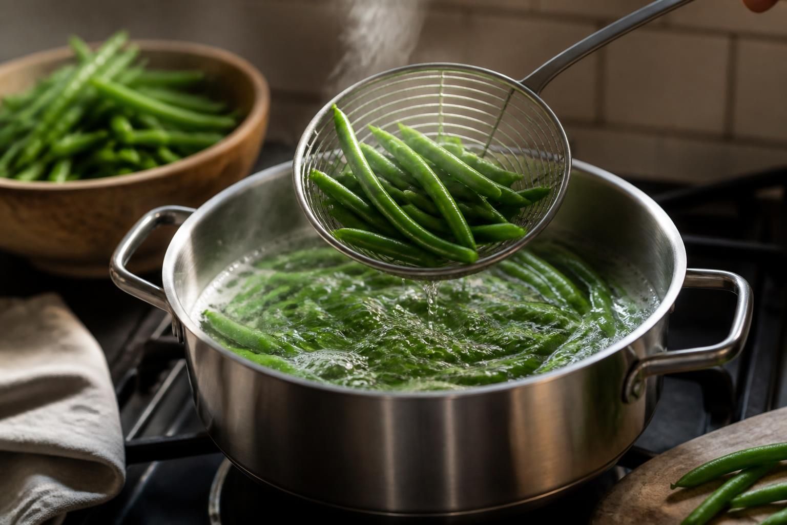 Cuisson des haricots verts frais : temps et astuces