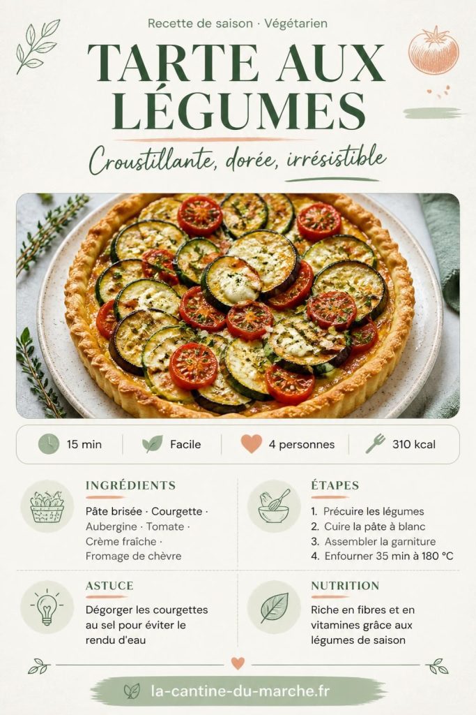 Épingle Pinterest - Recette tarte aux légumes maison croustillante et dorée
