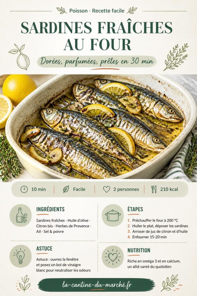 Sardines fraîches au four avec citron et herbes de Provence, recette facile en 30 minutes