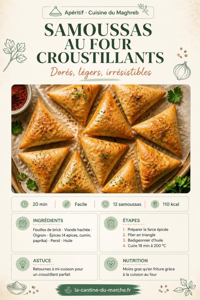 Samoussas au four croustillants et dorés — recette facile et légère