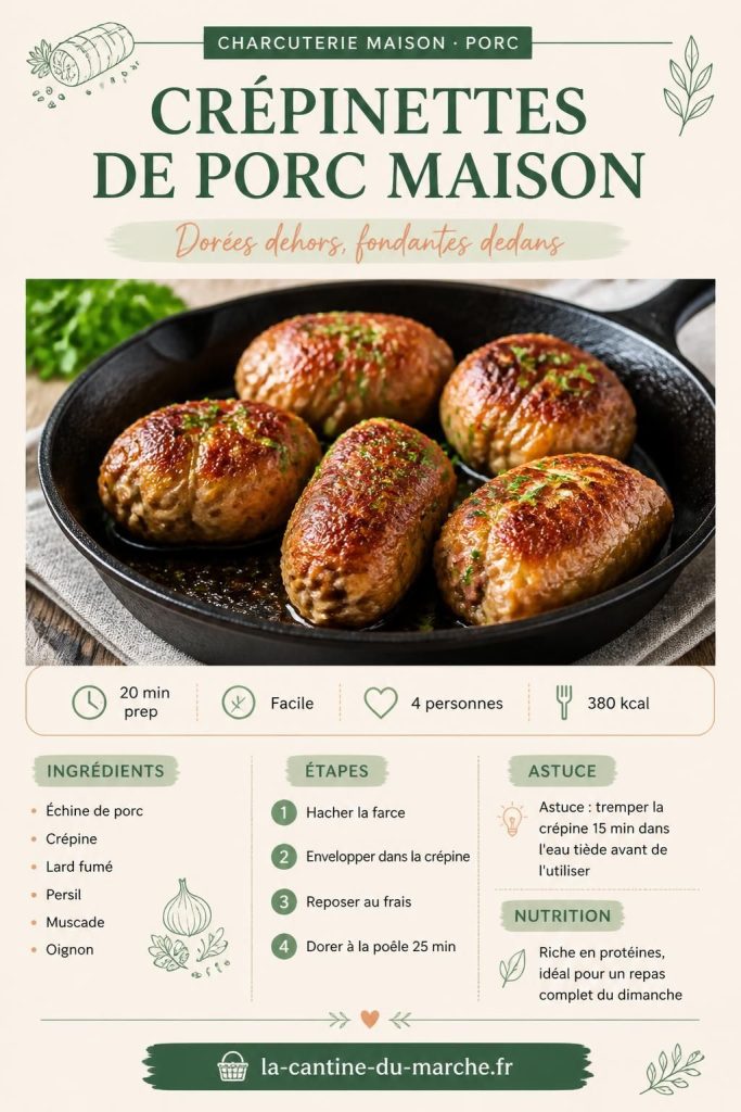 Crépinettes de porc maison dorées à la poêle, recette facile étape par étape